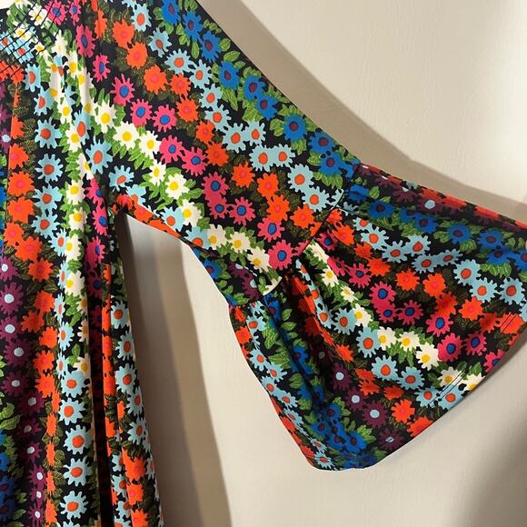 Trina Turk Multi Color Floral Off Shoulder Tunic/Dress Size Large - Picture 7 of 9